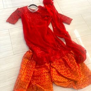 D stunning chiffon sharara / Pakistani Indian